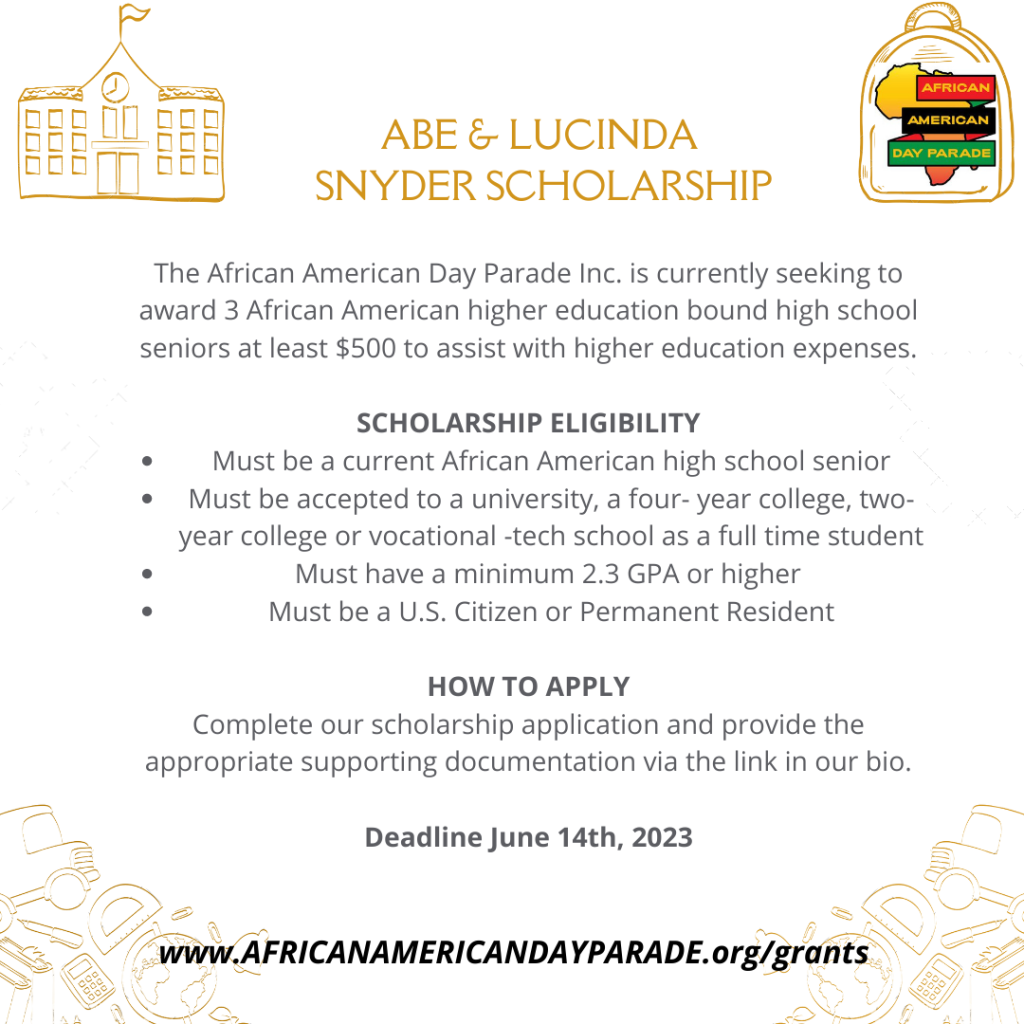 African American Day Parade Scholarship information 